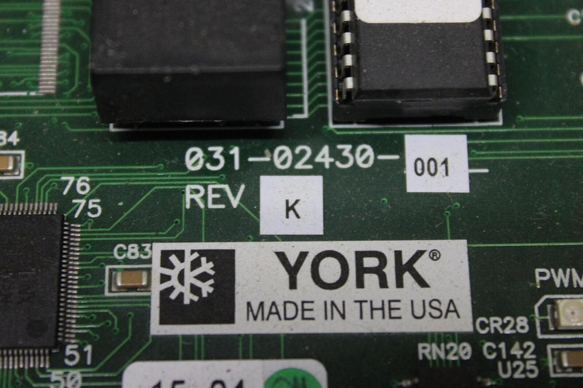 Used YORK HVAC CHILLER CONTROL CIRCUIT BOARD 031-02430-001 REV. K **WARRANTY**