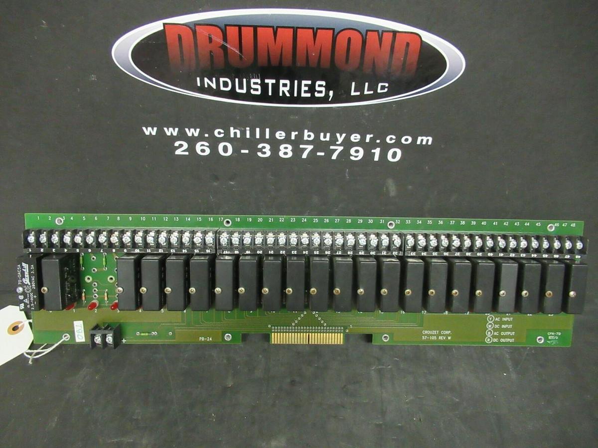 Used CROUZET SLOT RELAY CIRCUIT BOARD PB-24 57-105 REV W W/ TYCO OAC-5A RELAYS