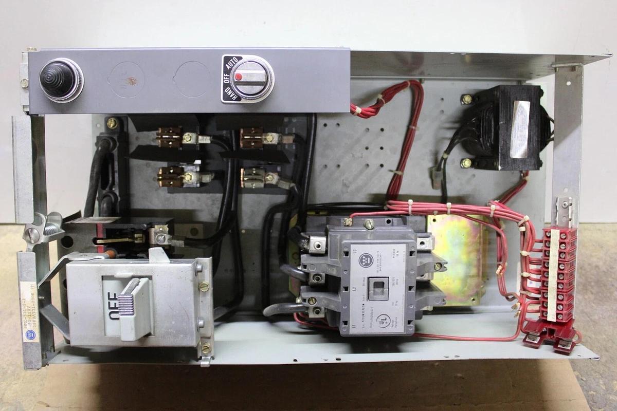 Used WESTINGHOUSE TYPE W MOTOR CONTROL BUCKET 24" SIZE 3 STARTER 90 AMP W/ DOOR