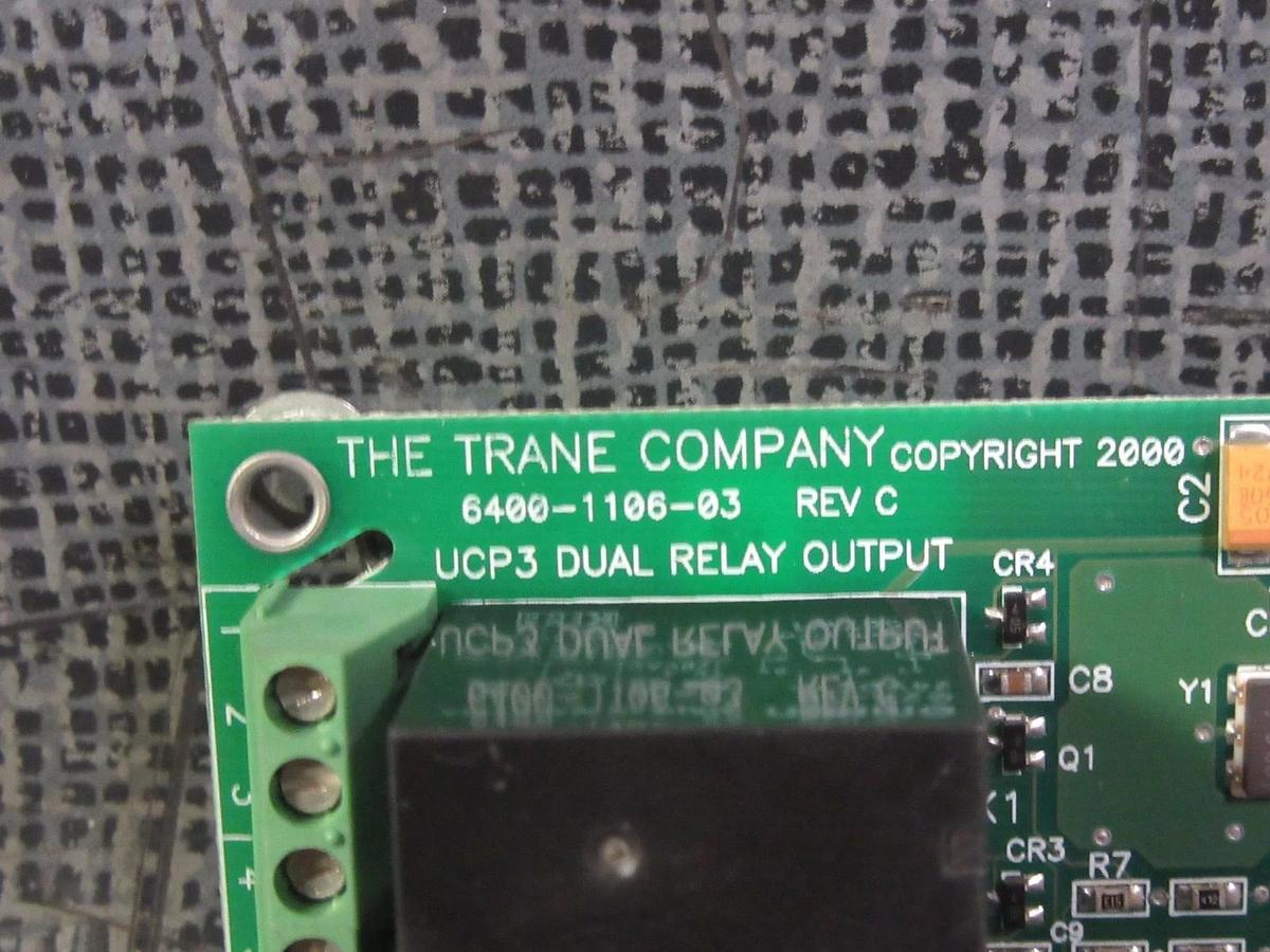 Used TRANE UCP3 DUAL RELAY OUTPUT MODEL/REVISION: 6400-1106-03 REV C CIRCUIT BOARD