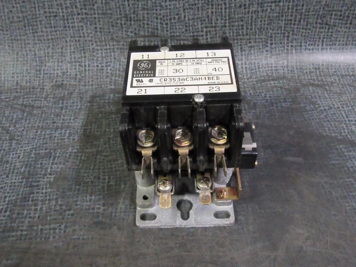 Used (1) GE HN53CC115H CONTACTOR 30 AMP 600V 3 PH 110-120V COIL CR353AC3AK4AED