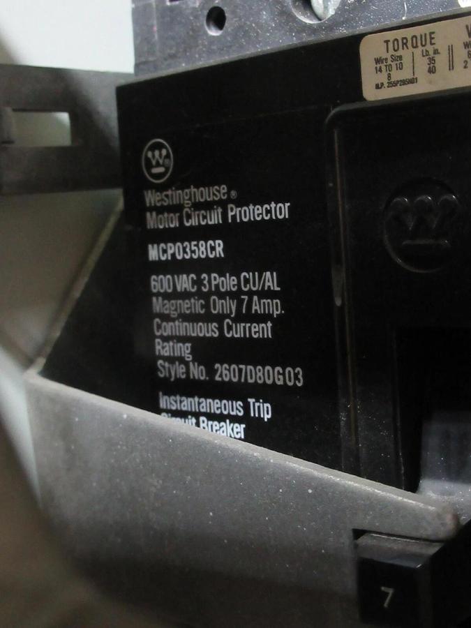 Used CUTLER HAMMER MOTOR STARTER CONTROL BUCKET 2100 12" NEMA SIZE 1 A200M1CACP 7 AMP