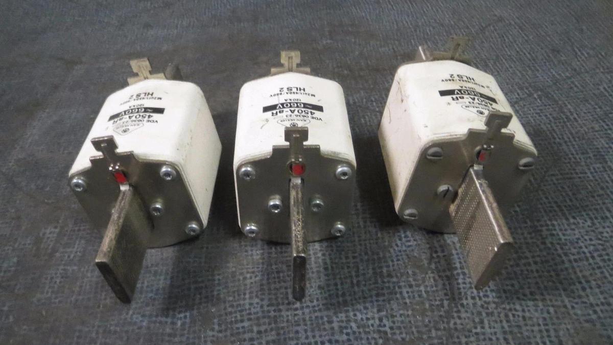 Used (1) JEAN MULLER HLS 2 FUSE VDE-0636/23 450 AMP 660V 120 KA **WARRANTY**