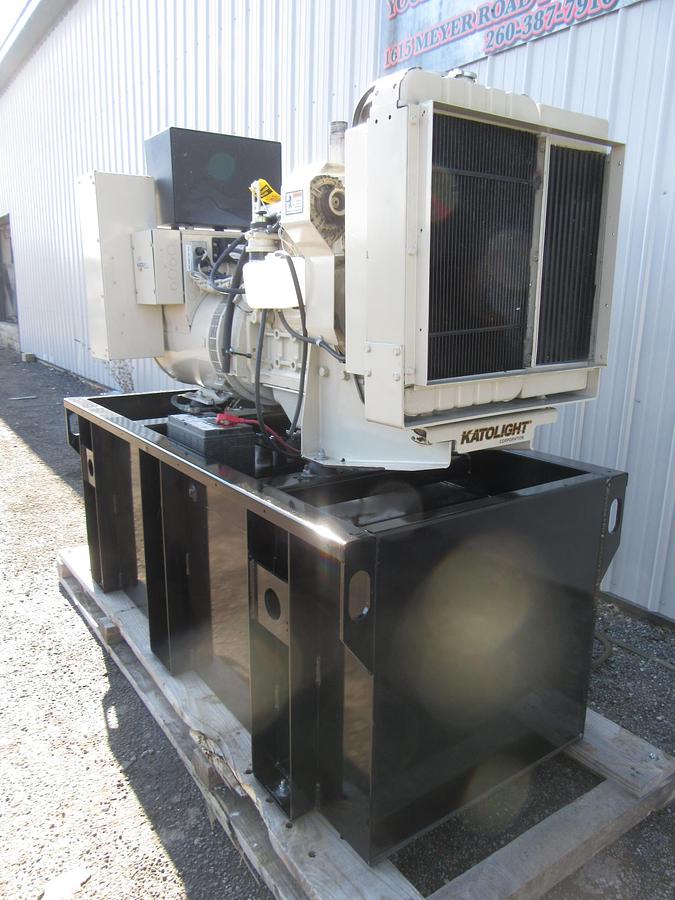 Used 60 KW DIESEL GENERATOR KATOLIGHT 120/240V RE-CONNECTABLE 931 HRS VIDEO WE SHIP