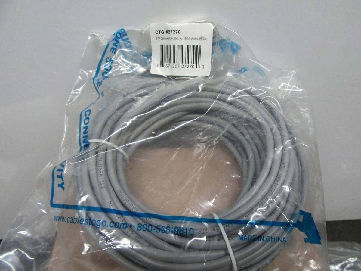 50 FOOT STP CAT 5E ETHERNET PATCH CABLE RJ45 M/M CTG 27270