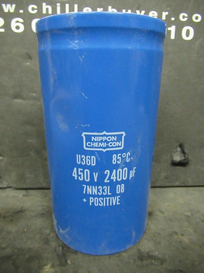 Used NIPPON CHEMI-CON U36D 450 V 2400 uF +POSITIVE ELECTROLYTIC CAPACITOR 7NN33L