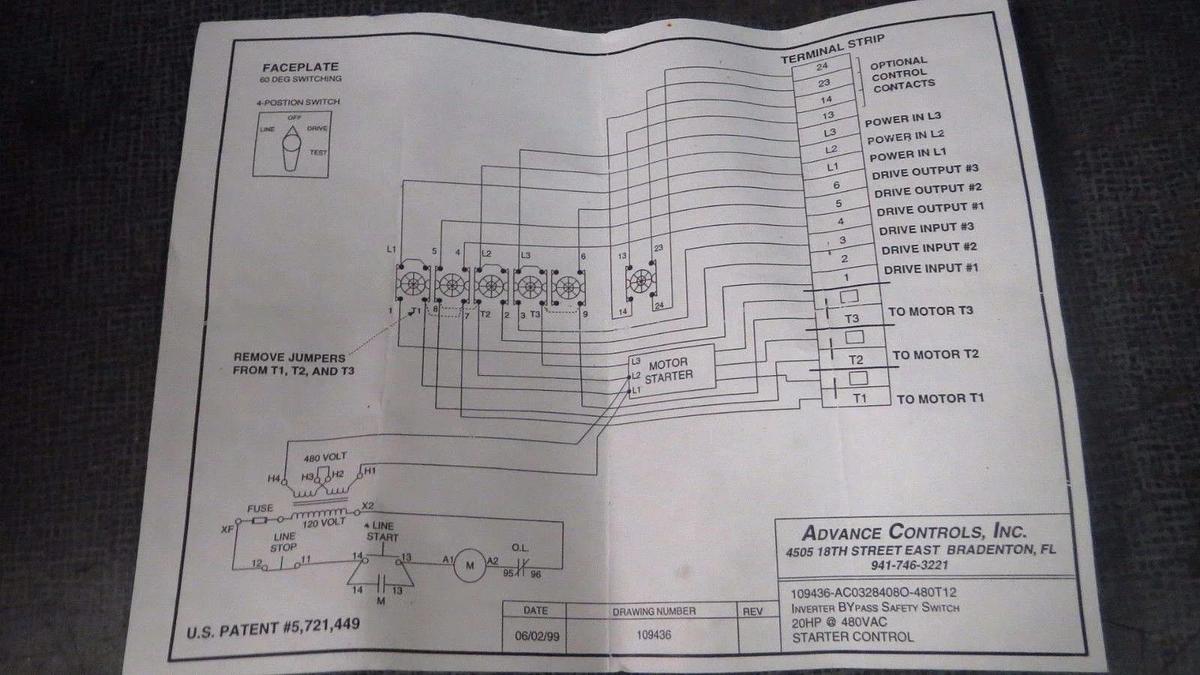 Used ADVANCED CONTROLS VARIABLE FREQUENCY BYPASS 20 HP 480V IBYSS AC03284080-480T12