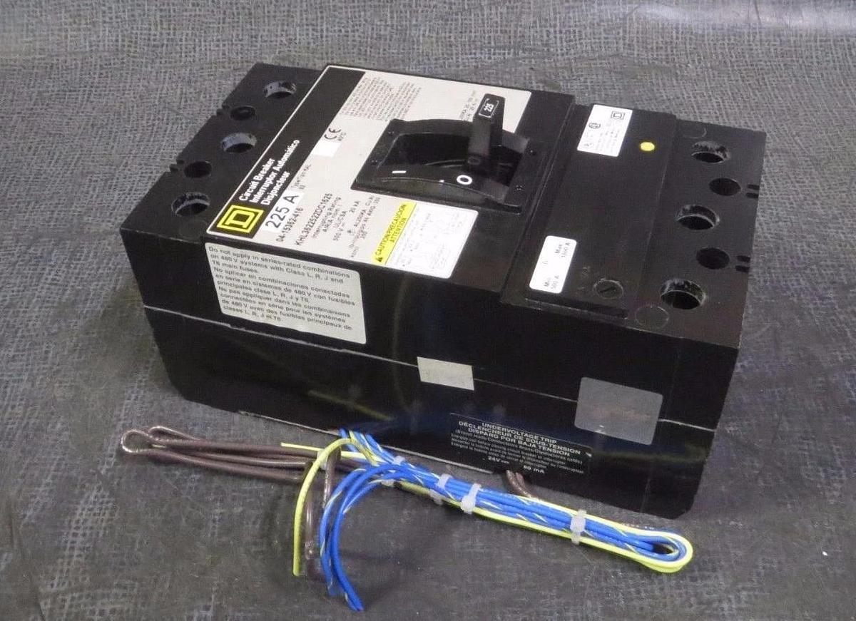 Used SQUARE D CIRCUIT BREAKER 225 AMP 600 VAC 500 VDC 3 POLE MODEL: KHL3622522DC1625