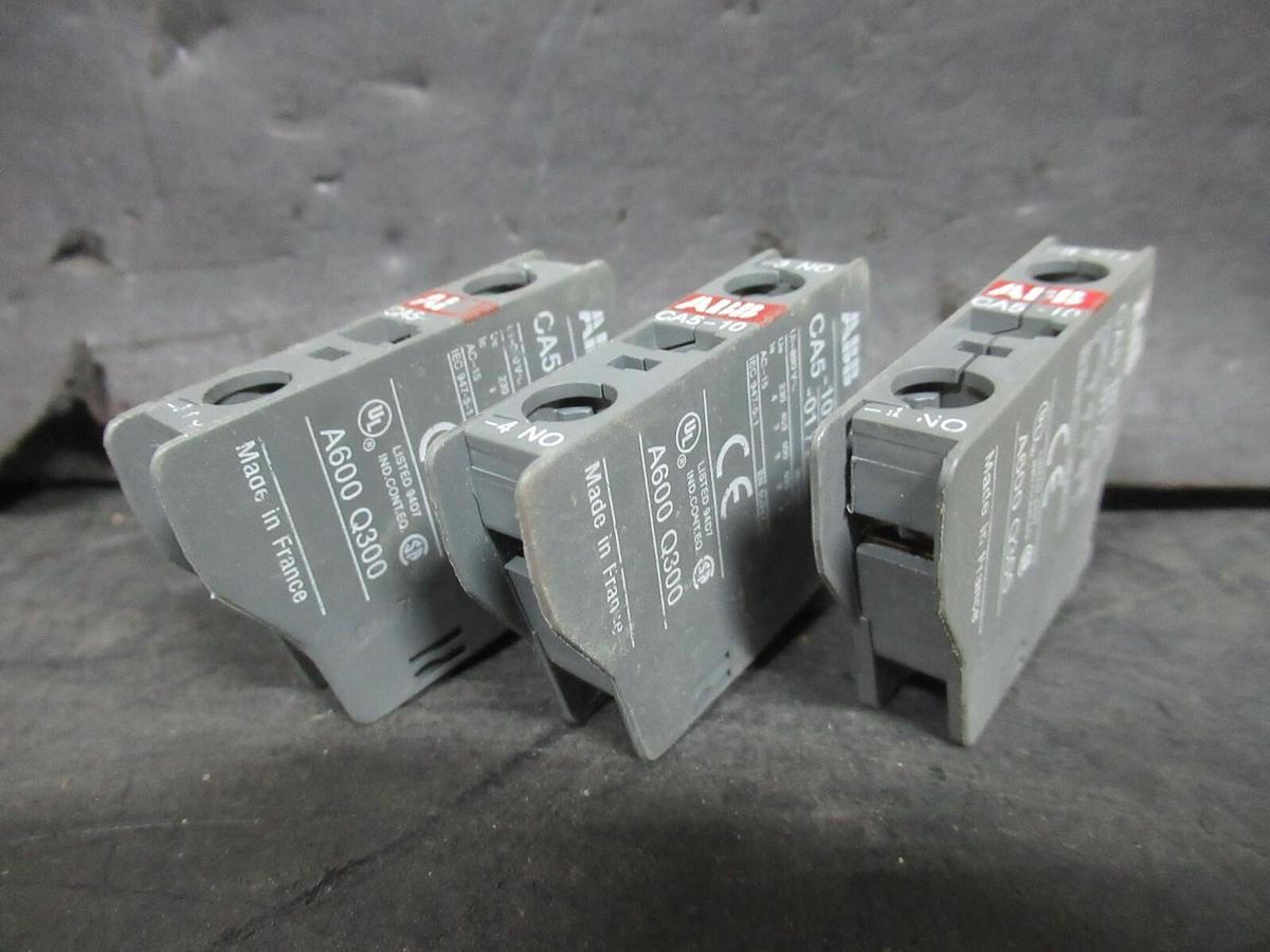 Used LOT OF 3 ABB AUXILLIARY CONTACT CA5-10 690 VOLT 16 AMP A600-Q300 **WARRANTY**