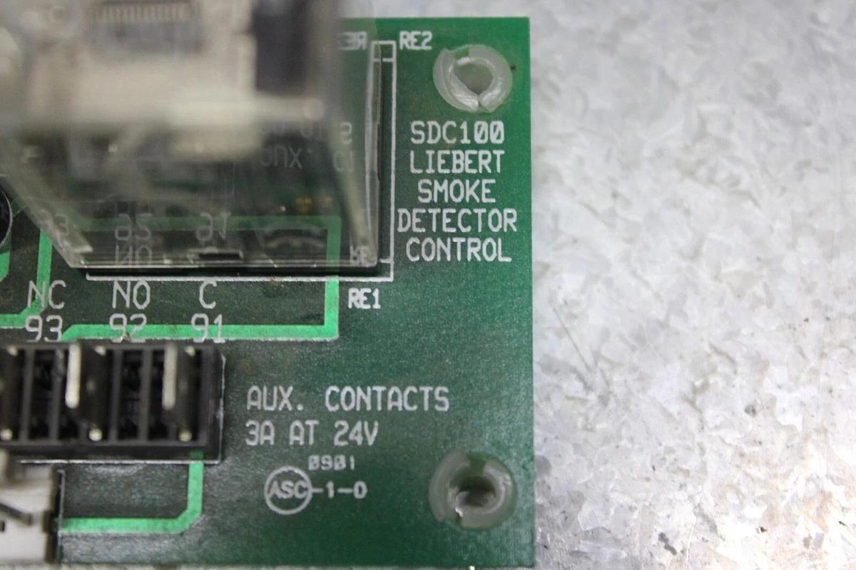 Used LIEBERT SMOKE DTECTOR CONTROL CIRCUIT BOARD SDC100 3 AMP 24 VOLT