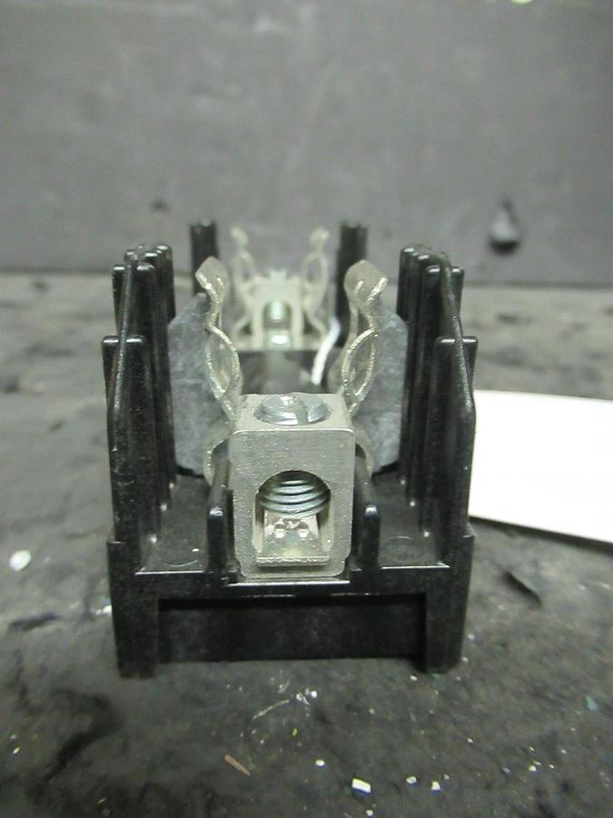 Used 60 AMP BUSS R25060-1CR 1 POLE CLASS R FUSEHOLDER BLOCK 240 VAC 200K RMS SYM AMPS
