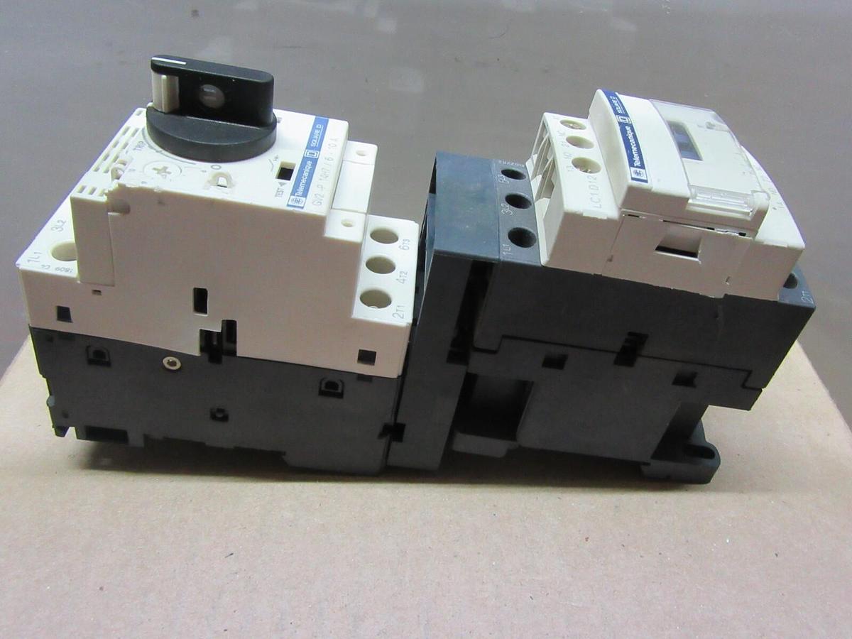 Used SQUARE D MANUAL MOTOR STARTER LC1-D12 25 AMP 600 VAC 10 HP W/ GV2-P14H7