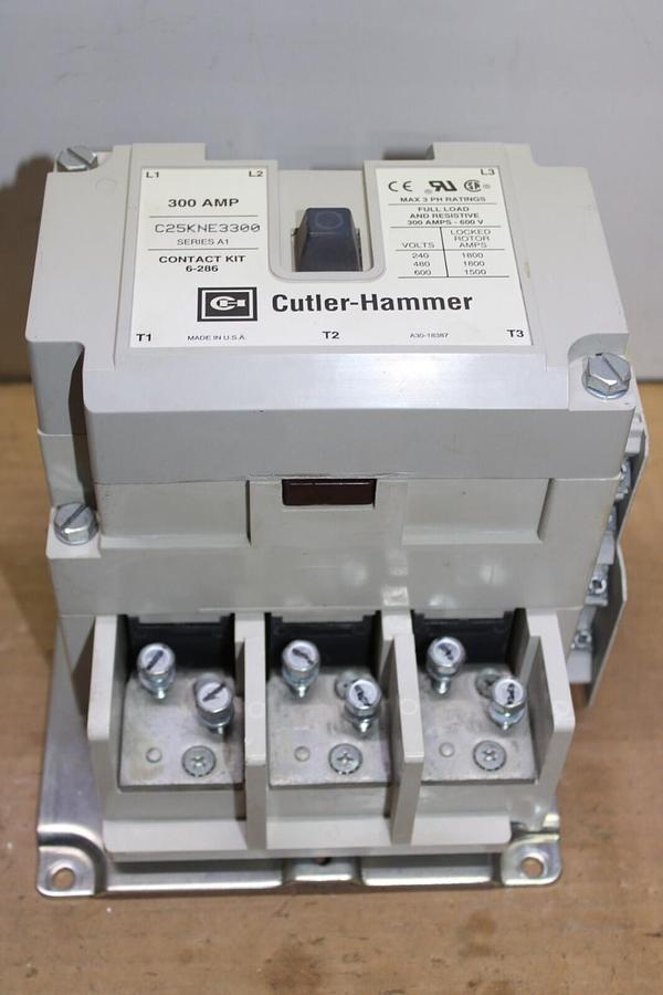 Used CUTLER HAMMER C25KNE3300 300 AMP 600 VAC 3-POLE 3-PHASE COIL: 120V