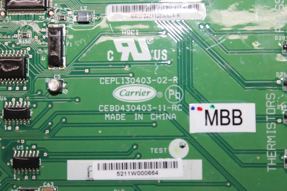 Used CARRIER HVAC MICROPROCCESOR BOARD CEPL130403-02-R CEBD430403-11-RC *WARRANTY*