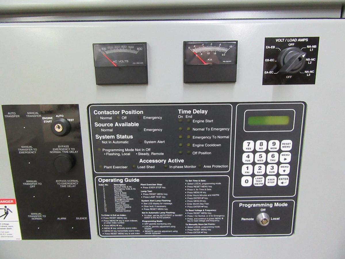 NEW 1000 AMP KOHLER ASCO ATS AUTOMATIC TRANSFER SWITCH ZCB-566641-1000 480 V 3 P