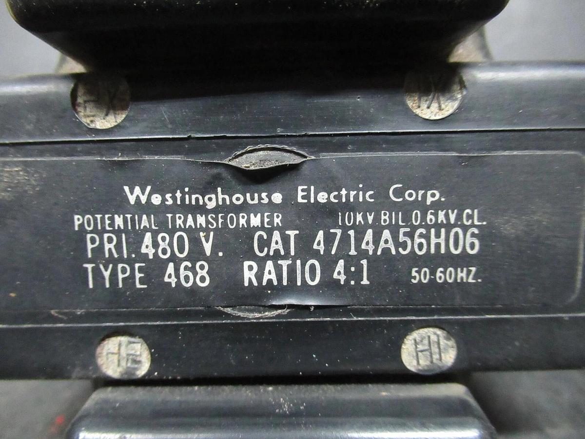 Used WESTINGHOUSE TRANSFORMER 4714A56H06 PRI: 480 VOLT RATIO: 4:1 **WARRANTY**