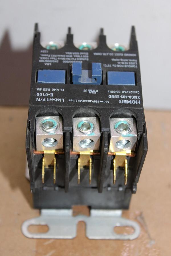 Used HOMER CONTACTOR XMC0-403-EBBD E-0100 40 AMP 600 VAC COIL: 24 VAC **LOT OF 2**