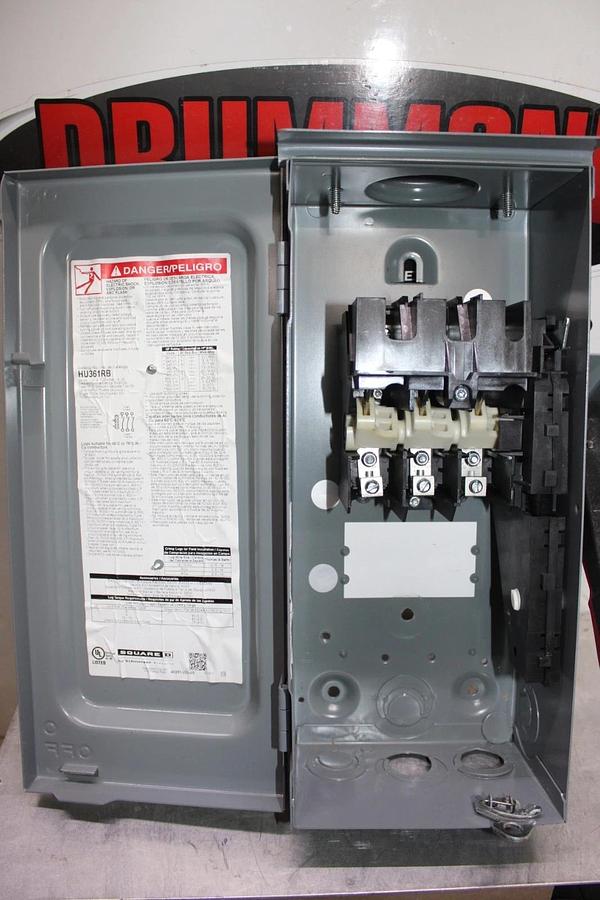 NIB SQUARE D HEAVY DUTY SAFETY SWITCH H361RB 30 AMP 600 VAC TYPE 3R NON-FUSIBLE