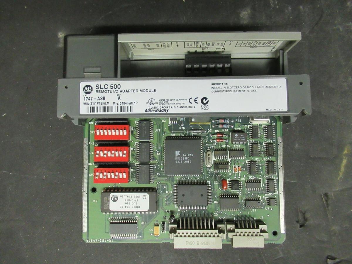 Used ALLEN BRADLEY REMOTE I/O ADAPTER MODULE 1747-ASB **30 DAY WARRANTY INCLUDED**