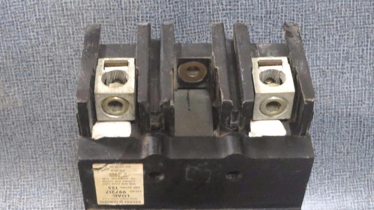 Used 125 AMP SQUARE D BREAKER 125 AMP 2 POLE 600 VAC MODEL 997217 **WARRANTY!**