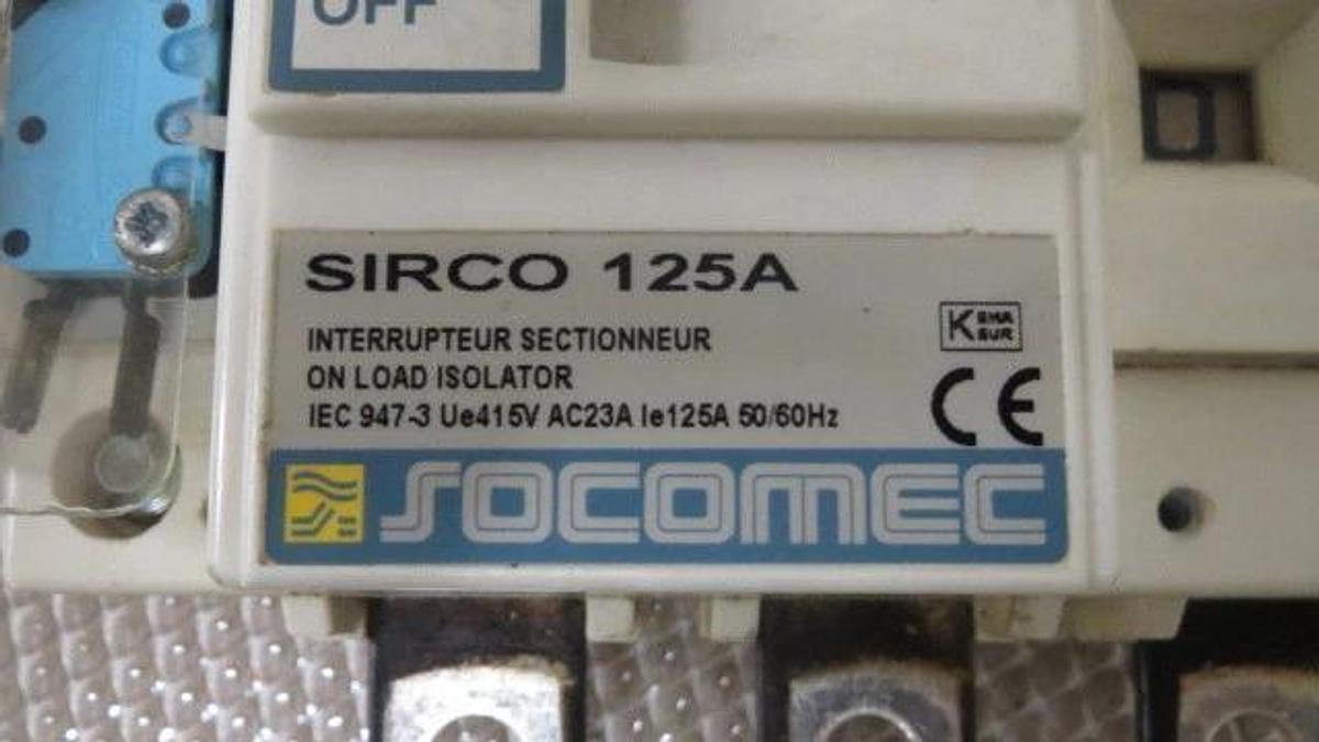 SOCOMEC OPEN LOAD ISOLATER SIRCO 125A SWITCH 125 AMP 415 VAC **WARRANTY**