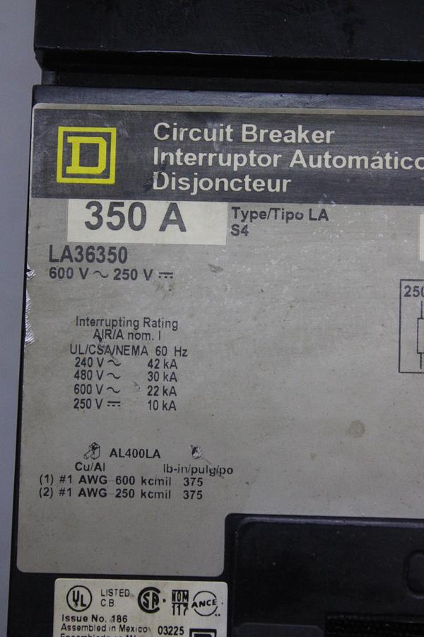 Used SIEMENS SENTRON CIRCUIT BREAKER LD63F600 500 AMP 600 VAC 3-POLE