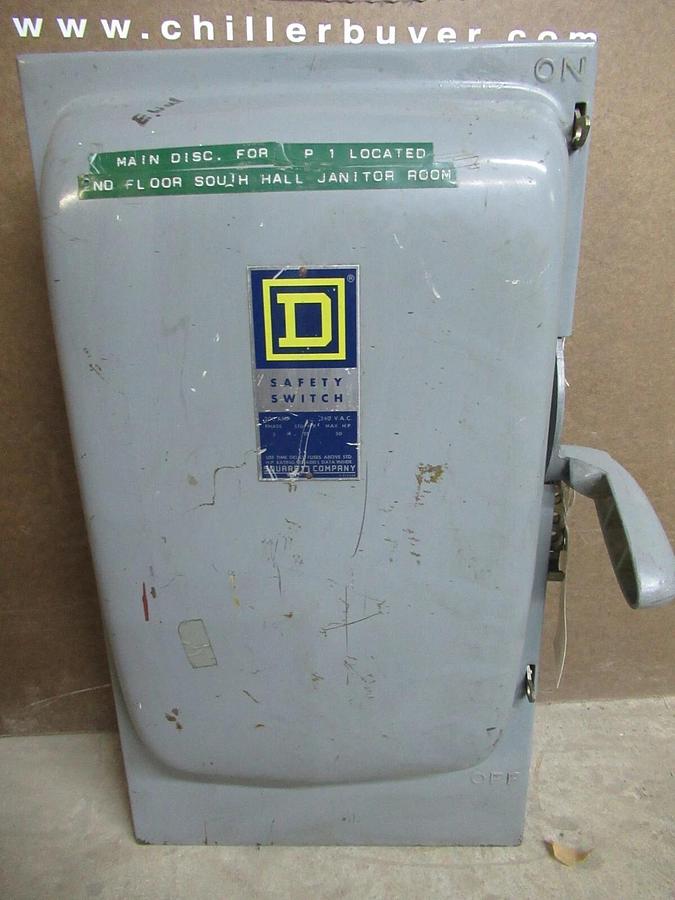 Used SQUARE D SAFETY SWITCH H324-N SER. A1 200 AMP 50 HP 240 VAC 3-POLE **WARRANTY**