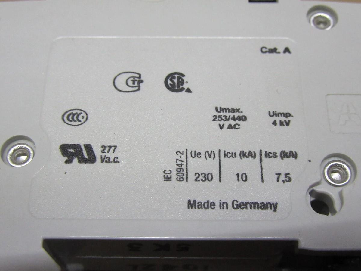 Used LOT OF 2 ABB S202-K3A 230/400 VOLT 3 AMP SINGLE POLE **WARRANTY INCLUDED**