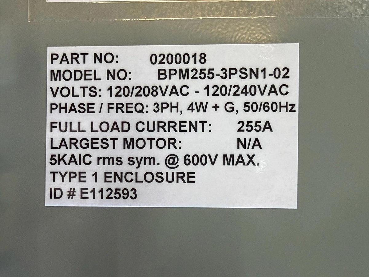 Used ALPHA MODULAR UPS CABINET AMPS80-3-30 80HP 0200018 208V 88 AMP W/ BYPASS SWITCH