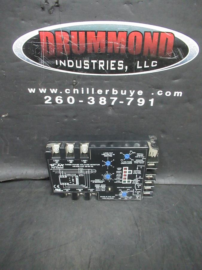 Used ICM THREE PHASE VOLTAGE MONITOR ICM400 190-630 VAC 3-POLE 50-60 HZ **WARRANTY**