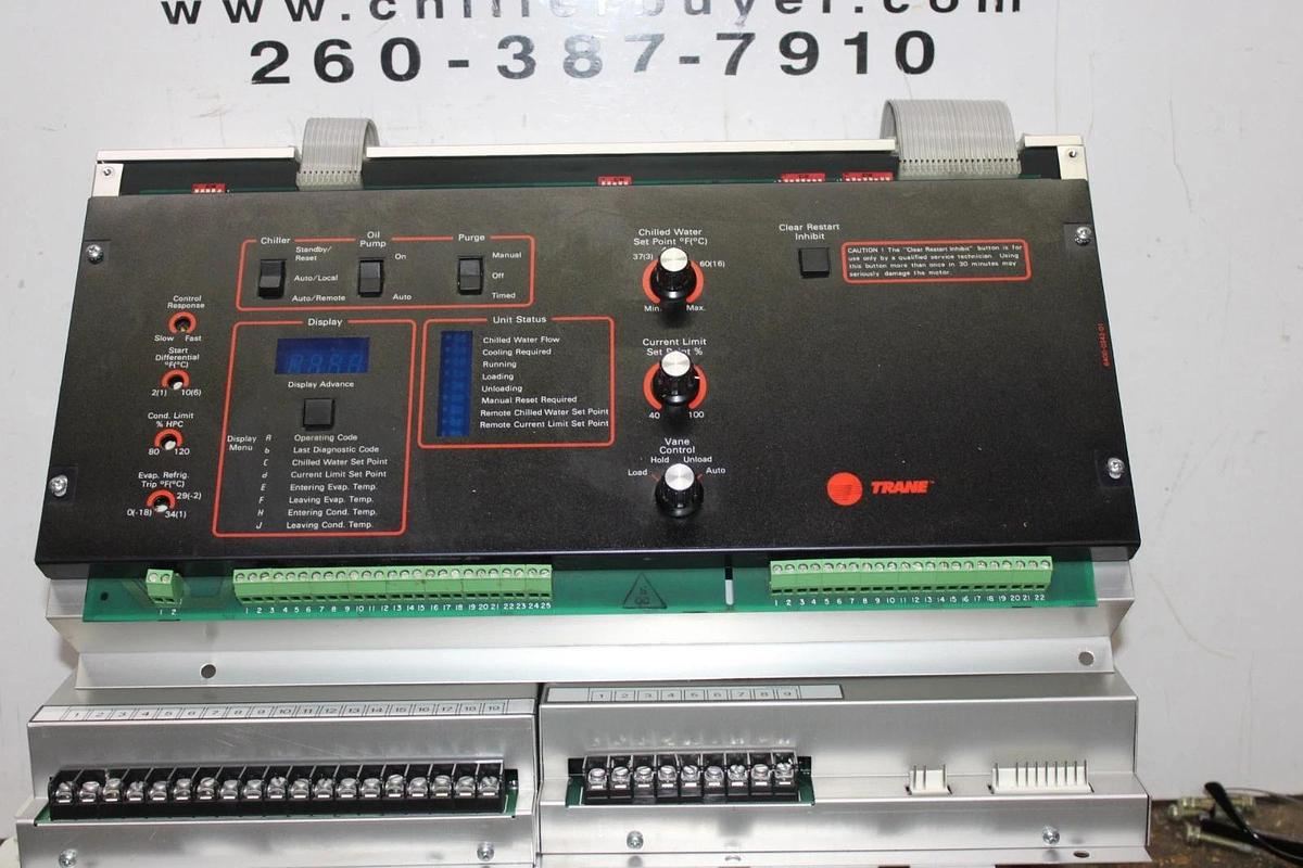 Used TRANE CHILLER CONTROL MODULE X13650345-06 W/ X13650344-02 & X13650343-01