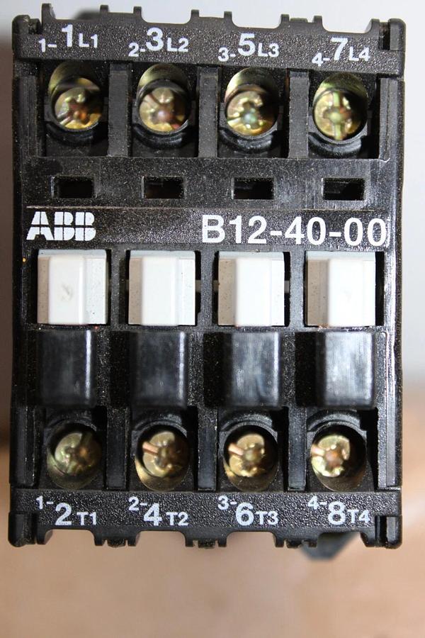 Used ABB IE CONTACTOR B12-40-00 21 AMP 10 HP 600 VAC 3-POLE COIL: 120V
