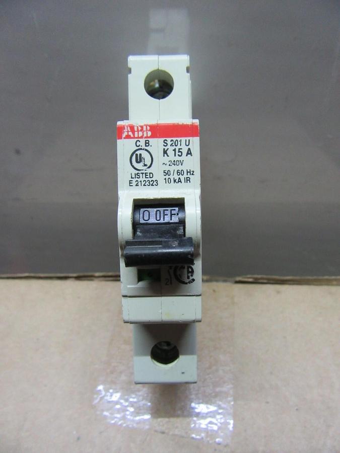 Used ABB S201-U-K15A 240 VOLT 15 AMP SINGLE POLE **WARRANTY INCLUDED**