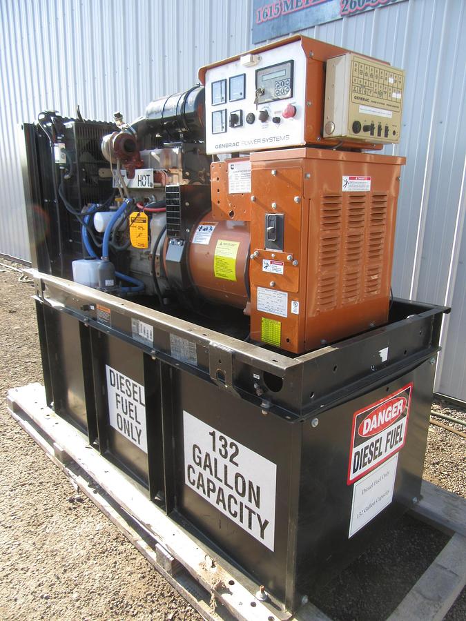 Used 30 KW DIESEL GENERATOR GENERAC 120/240 VOLT SINGLE PHASE 277 HOURS VIDEO WE SHIP