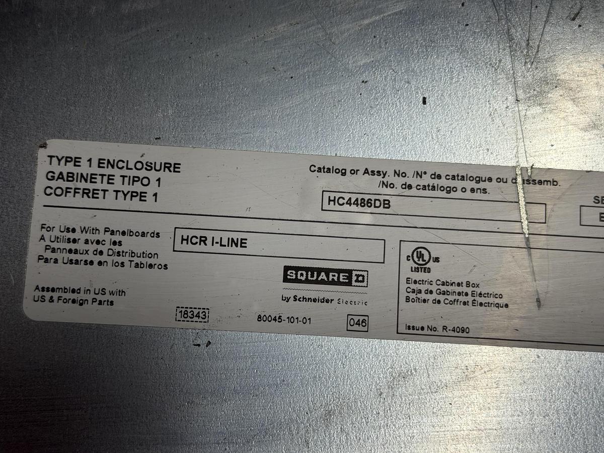 Used SQUARE D TYPE 1 I-LINE SERVICE PANEL 1200 AMP 480 VAC 3-PHASE 42-SLOT