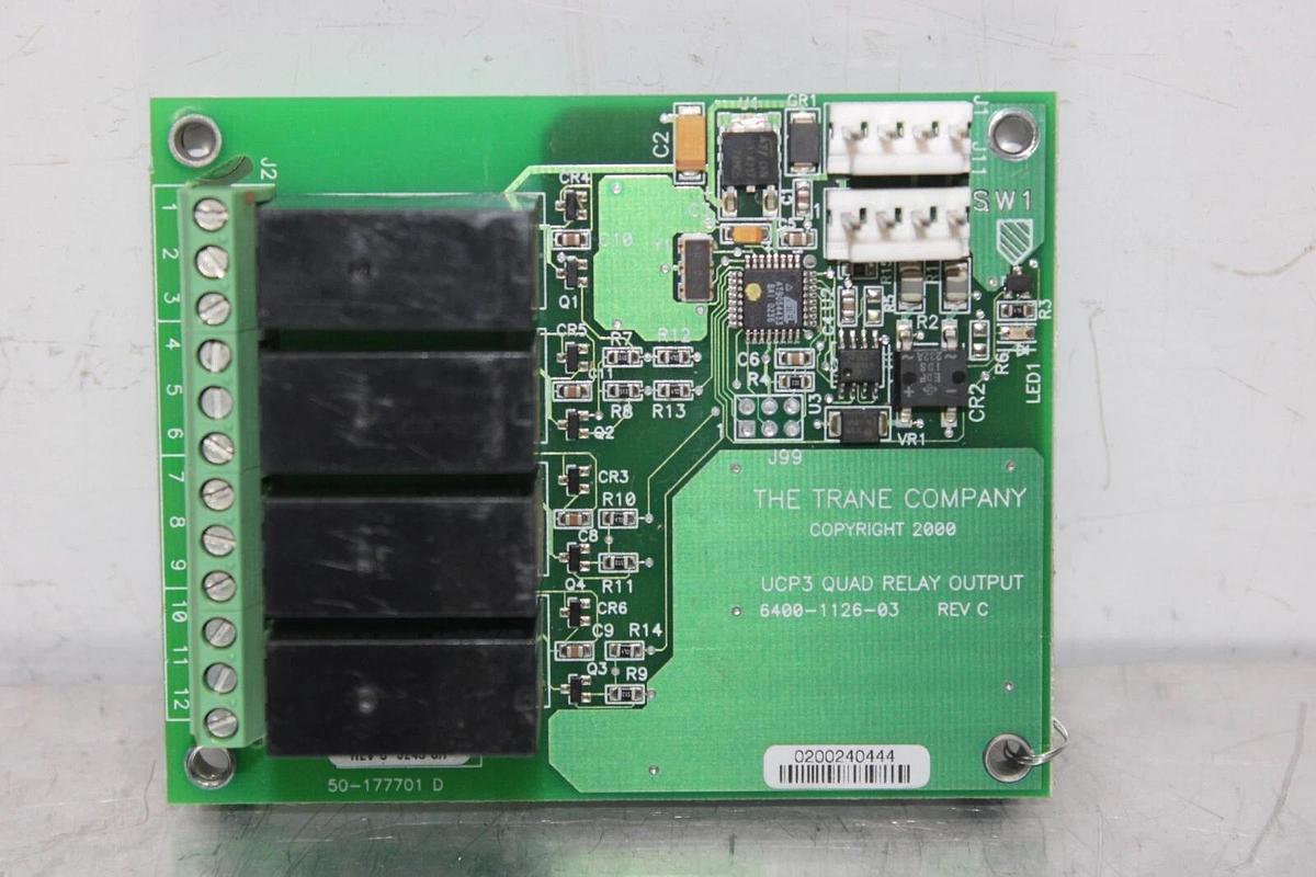 Used TRANE UCP3 QUAD RELAY OUTPUT 6400-1126-03 REV. C X13650806-03 REV. C