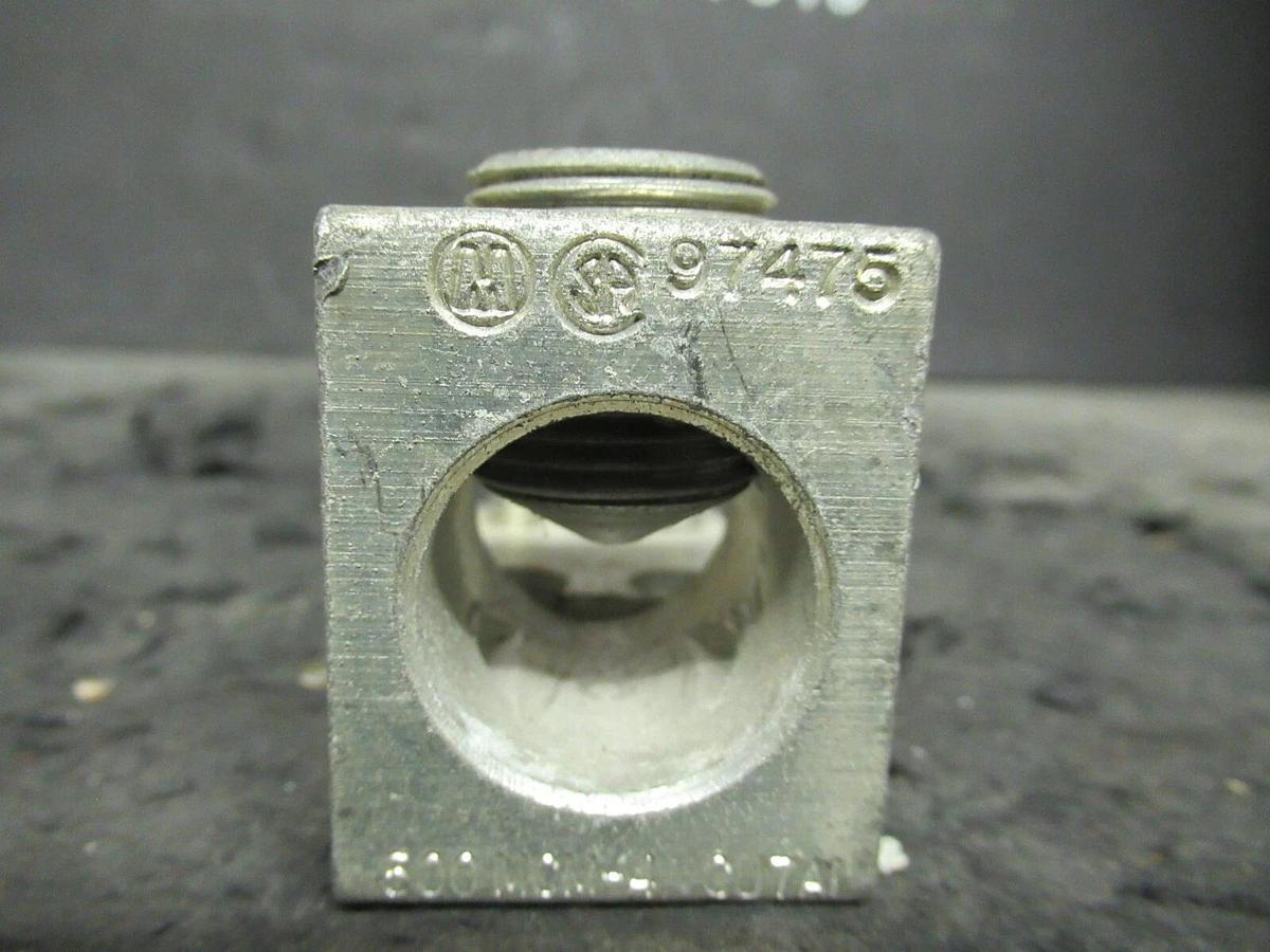 Used (3) MARATHON 97475 1 BARREL MECHANICAL WIRE CONNECTOR LUG TAP 500MCM - #4 POSTS