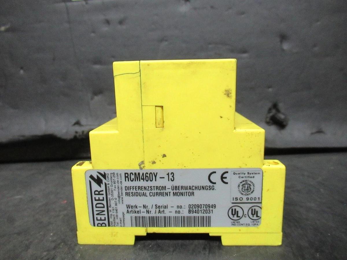 Used BENDER ELECTRIC RESIDUAL CURRENT MONITOR RCM460Y-13 **WARRANTY INCLUDED**