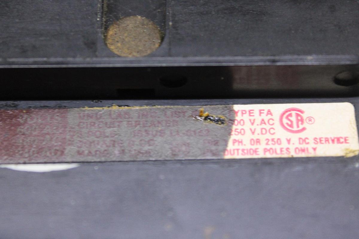 Used SQUARE D I-LINE CIRCUIT BREAKER FA34020 SERIES 2 20 AMP 480 VAC 3-POLE