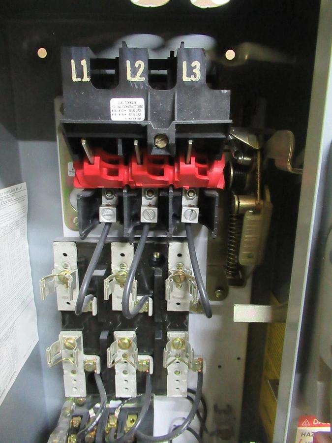 Used SQUARE D NEMA SIZE 1 COMBINATION COMBO BOX 8538SCG13 30 AMP 10 HP 600 VAC