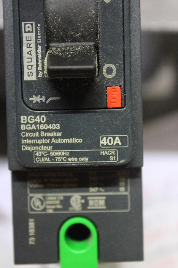 Used SQUARE D POWERPACT I-LINE CIRCUIT BREAKER BGA160301 30 AMP 277 VAC A-POLE