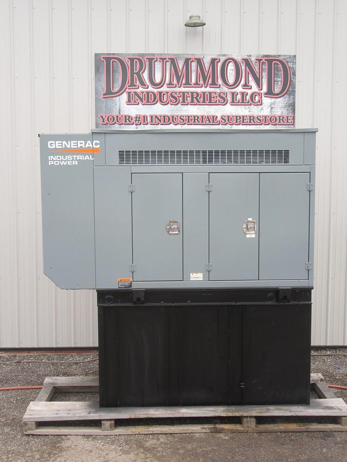 Used 48 KW DIESEL GENERATOR GENERAC 120/240 V FPT 366 HRS SOUND ENCLOSED VIDEO 50 KW