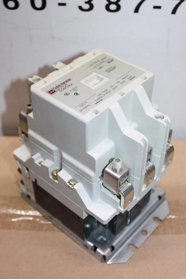 Used CUTLER HAMMER MOTOR CONTROL CONTACTOR A201K3CA SIZE 3 90 AMP 600V 3-PHASE