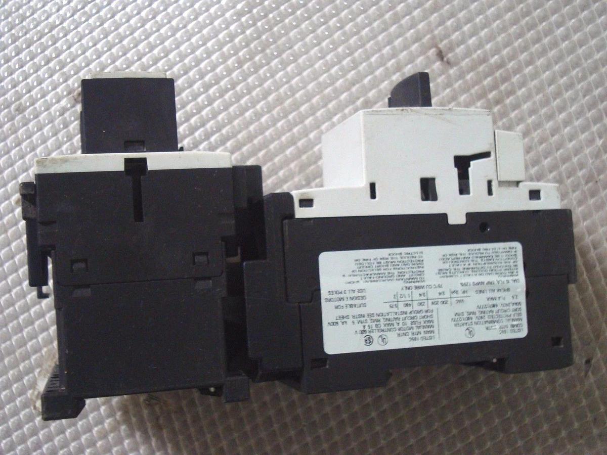 Used SIEMENS SIRIUS MOTOR START SET 1.8-2.5 AMP # 3RV1021-1CA10 W/ 3RT1015-1BB42 X 2