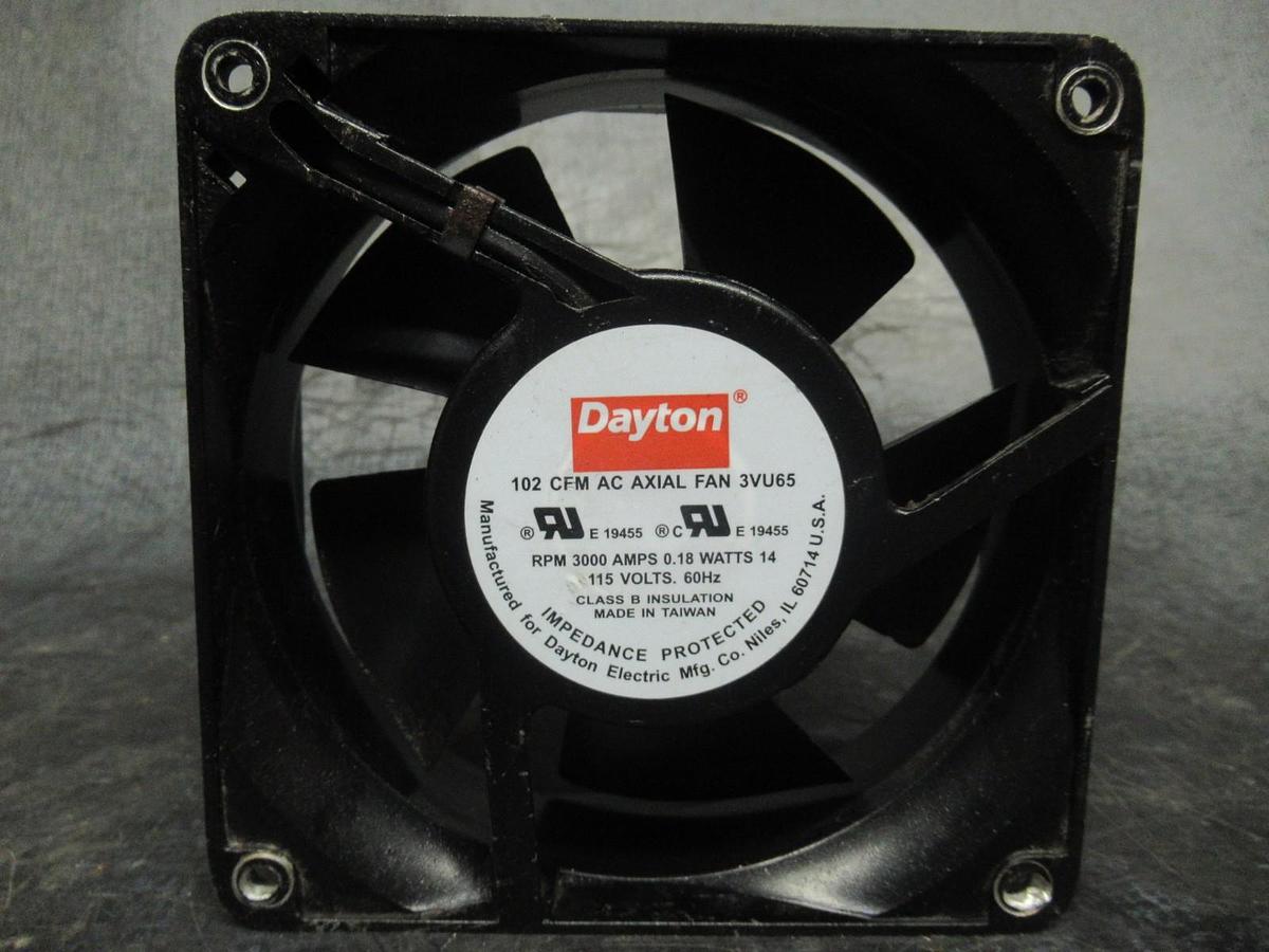 Used DAYTON AXIAL FAN 3VU65 102CFM 3000RPM 0.18A 14W 115V 60HZ **WARRANTY**