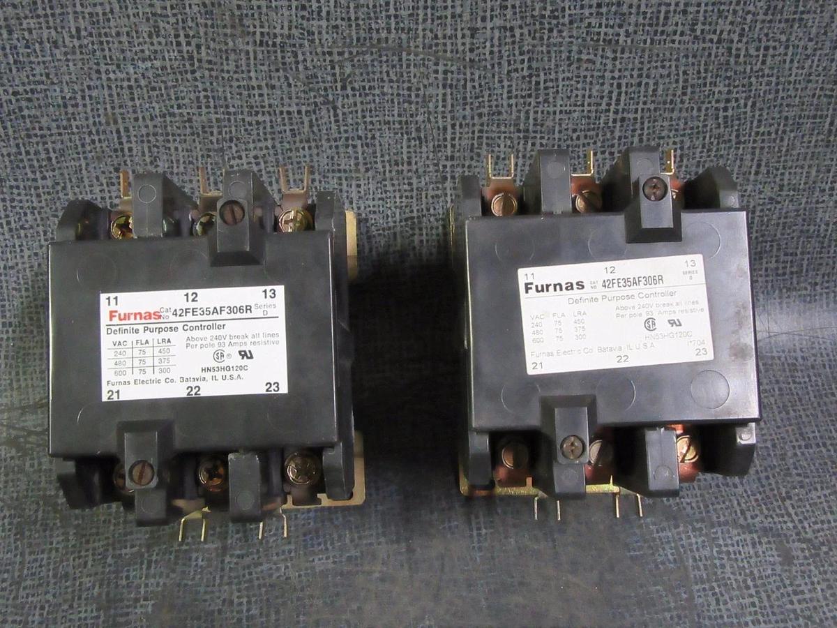 Used (1) FURNAS CONTACTOR 42FE35AF306R 75 AMP 600V 3 PHASE 110-120V COIL HN53HG120C