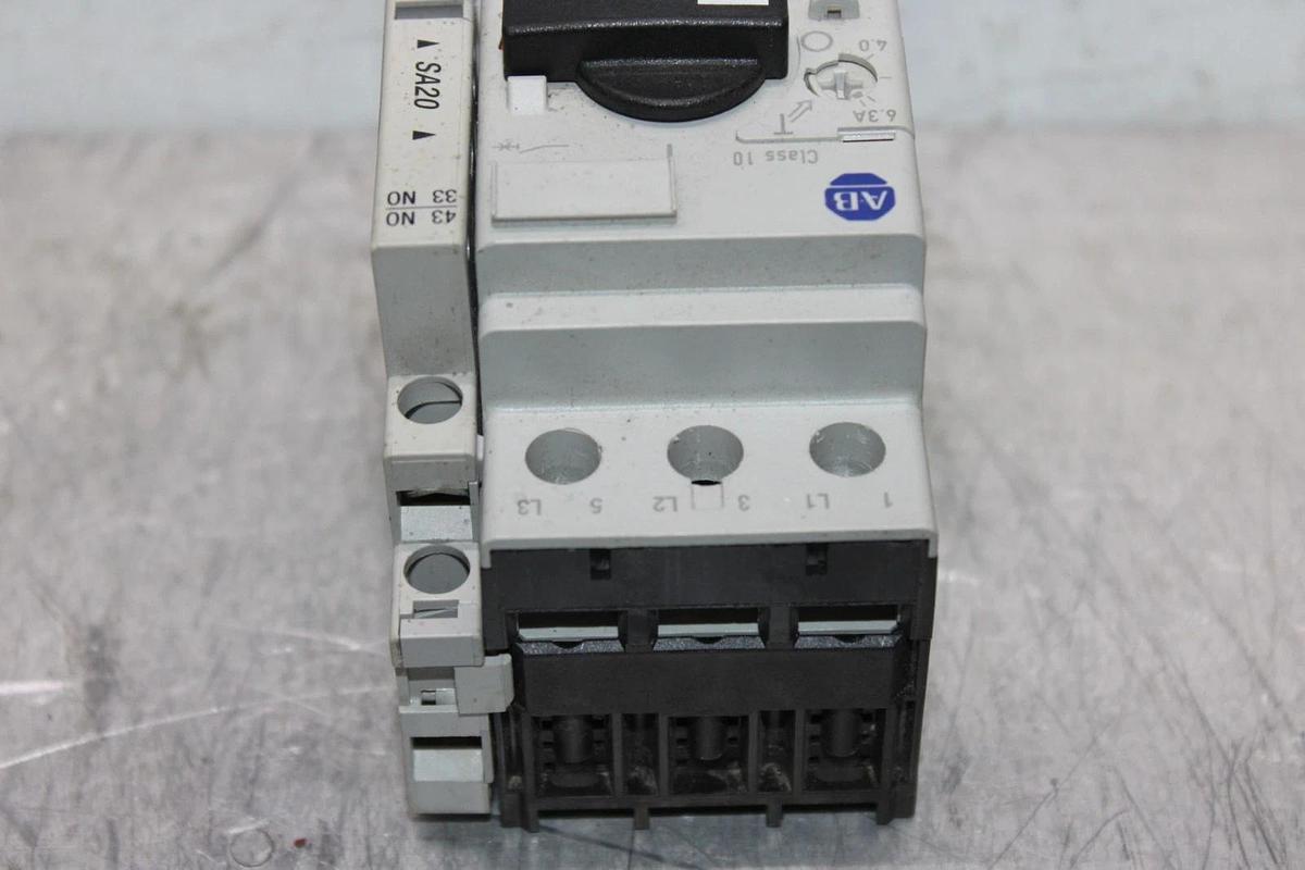 Used ALLEN BRADLEY MANUAL MOTOR STARTER 140M-C2E-B63 600 VAC 3-POLE 4 TO 6.3 AMP