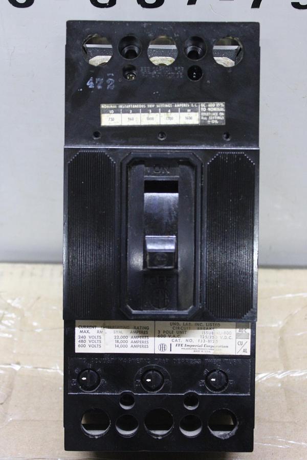 Used ITE CIRCUIT BREAKER FJ3-B225 225 AMP 600 VAC 3-POLE