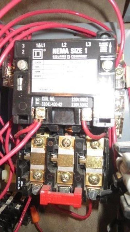Used SQUARE D 15 AMP MOTOR CONTROL BUCKET MODEL 5 NEMA SIZE 1 STARTER