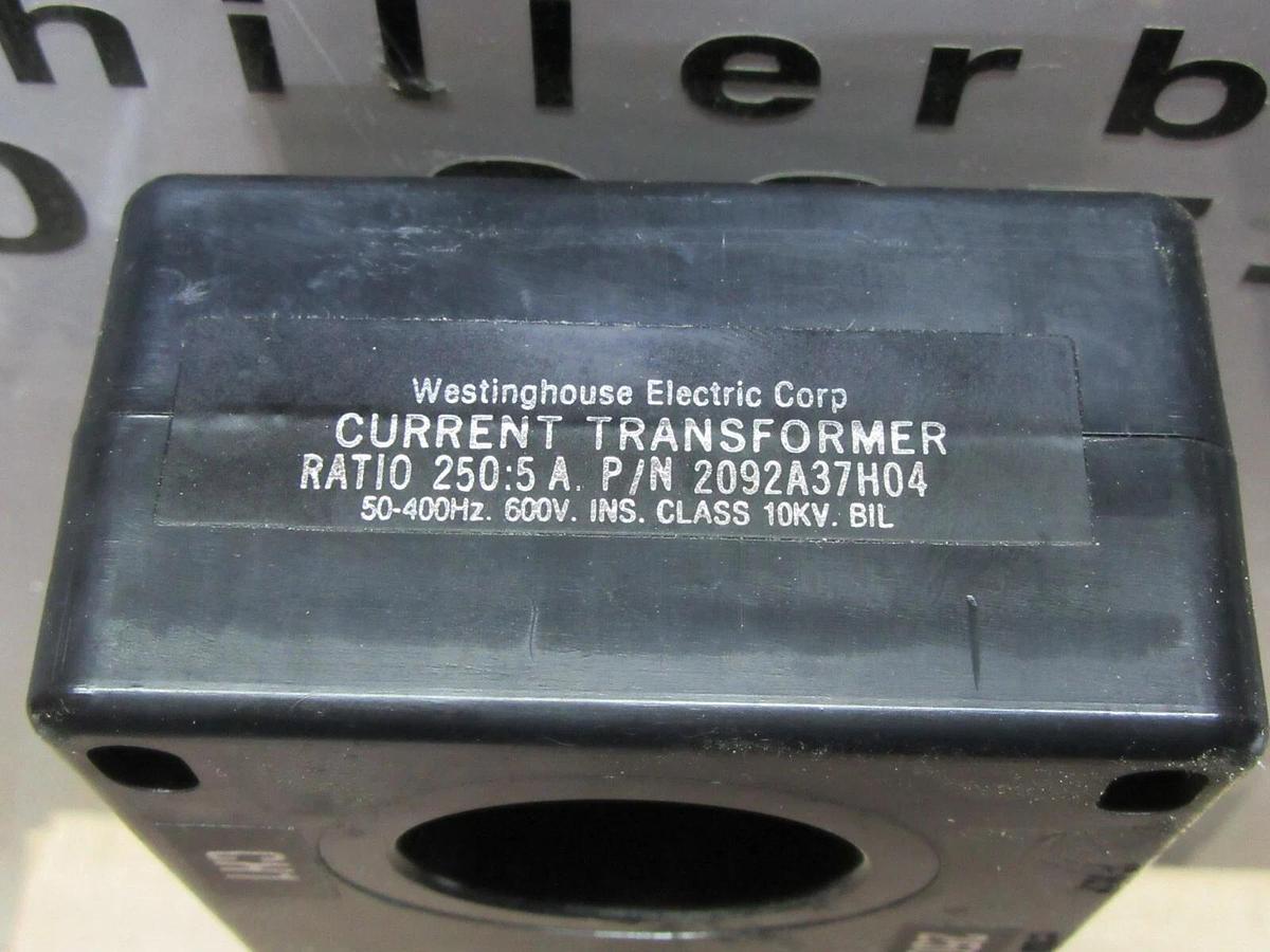 Used WESTINGHOUSE CURRENT TRANSFORMER 209A37H04 3P81-251 250:5A 50-400 HZ